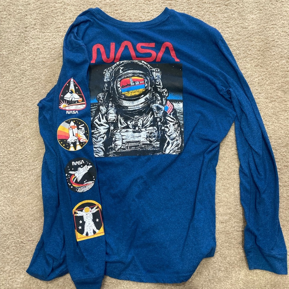NASA FIFTHSUN  XL Long Sleeve Cotton Blend Crew Neck L/S Tee Shirt